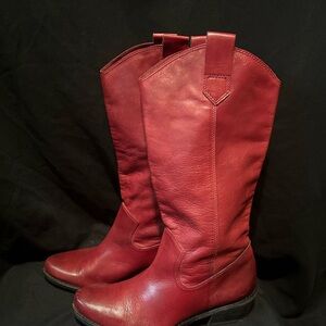 Franco Sarto Women's Red Leather Boots